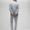 Grey Slim Fit Textured Suit Trousers