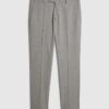 Grey Slim Fit Textured Suit Trousers