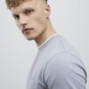 Grey Slim Fit Textured T-Shirt