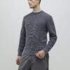 Grey Slim Fit Waffle Knit Jumper