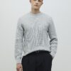Grey Slim Fit Waffle Knit Jumper