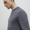 Grey Slim Fit Waffle Knit Jumper