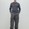 Grey Slim Fit Waffle Knit Jumper