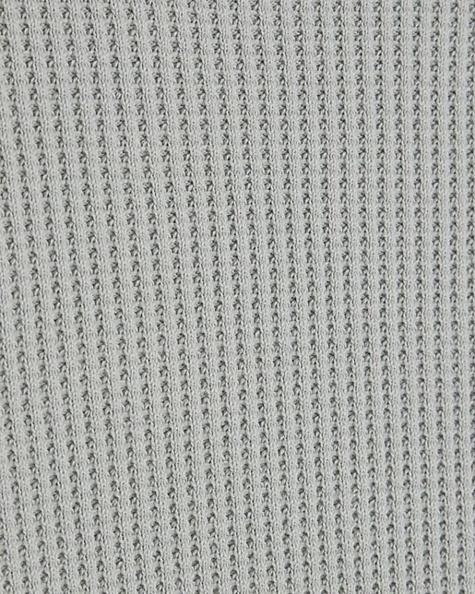 Grey Slim Fit Waffle Knit Jumper