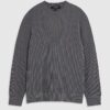 Grey Slim Fit Waffle Knit Jumper