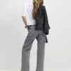 Grey Split Hem Straight Leg Jeans