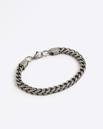 Grey Steel Gunmetal Chunky Bracelet
