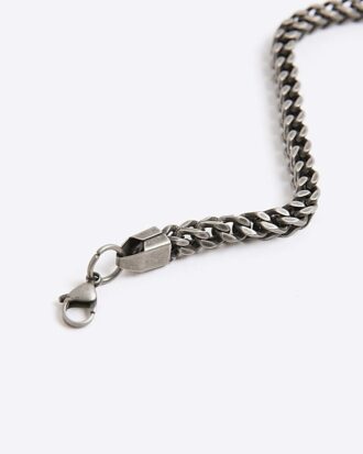 Grey Steel Gunmetal Chunky Bracelet