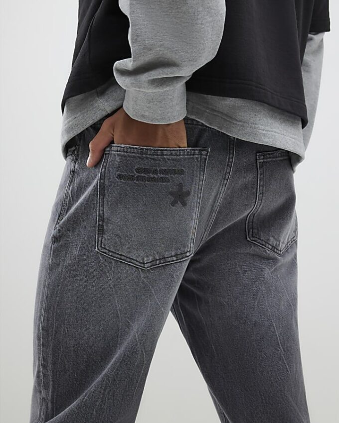 Grey Straight Leg Jeans