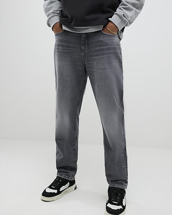 Grey Straight Leg Jeans