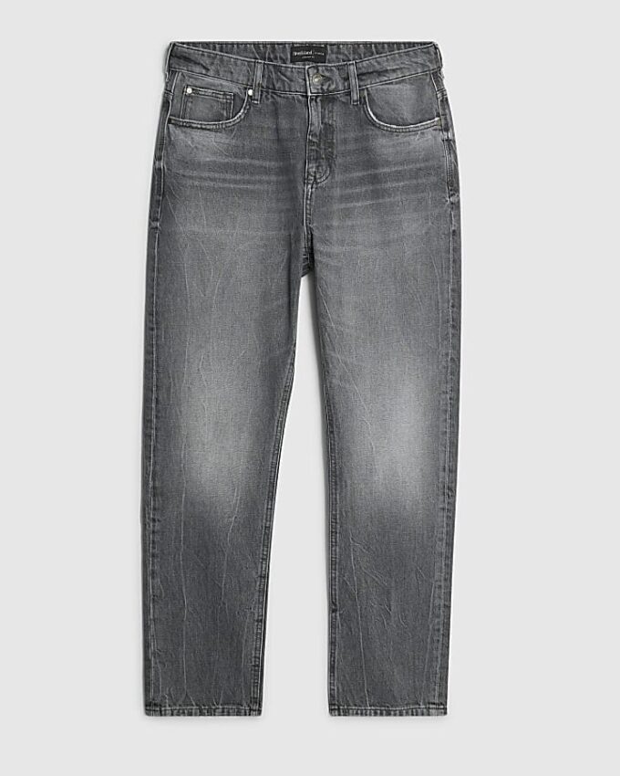 Grey Straight Leg Jeans