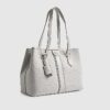 Grey Stripe Monogram Shopper Bag