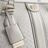 Grey Stripe Monogram Shopper Bag