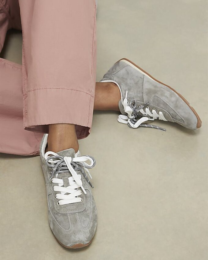 Grey Suede Trainers