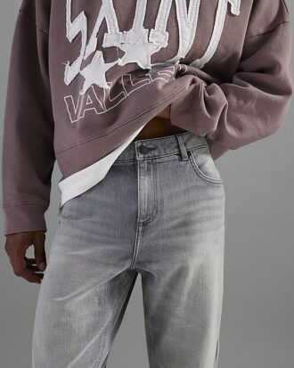 Grey Tapered Fit Jeans