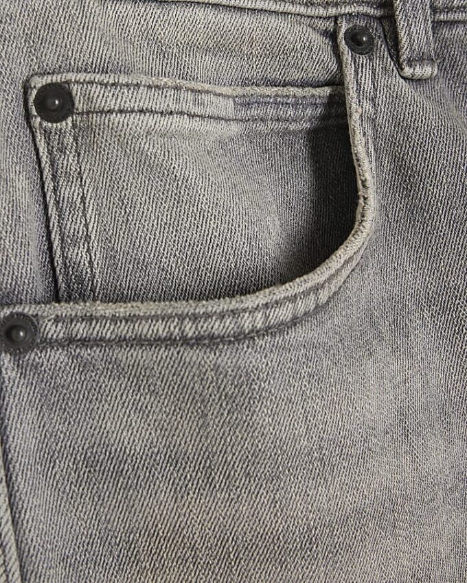 Grey Tapered Fit Jeans