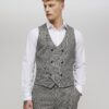 Grey Textured Check Waistcoat