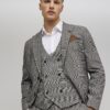 Grey Textured Check Waistcoat