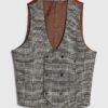 Grey Textured Check Waistcoat