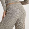 Grey Textured Wide Leg Trousers