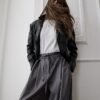 Grey Tie Front High Waisted Trouser