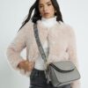 Grey Zip Detail Crossbody Bag