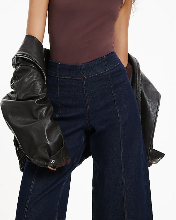 Indigo Pull-On Sculpt Palazzo Jeans Indigo Pull-On Sculpt Palazzo Jeans
