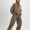 Khaki Barrel Leg Cargo Trousers