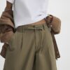 Khaki Barrel Leg Cargo Trousers