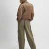 Khaki Barrel Leg Cargo Trousers