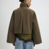 Khaki Batwing Sleeve Barn Jacket