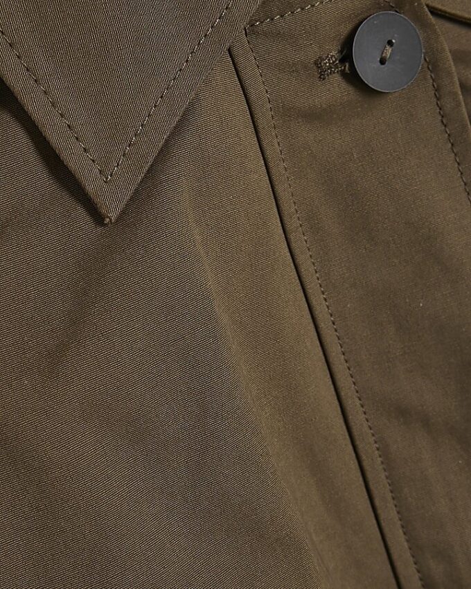 Khaki Batwing Sleeve Barn Jacket