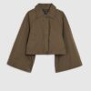 Khaki Batwing Sleeve Barn Jacket