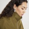 Khaki Belted Bubble Hem Jacket