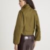 Khaki Belted Bubble Hem Jacket