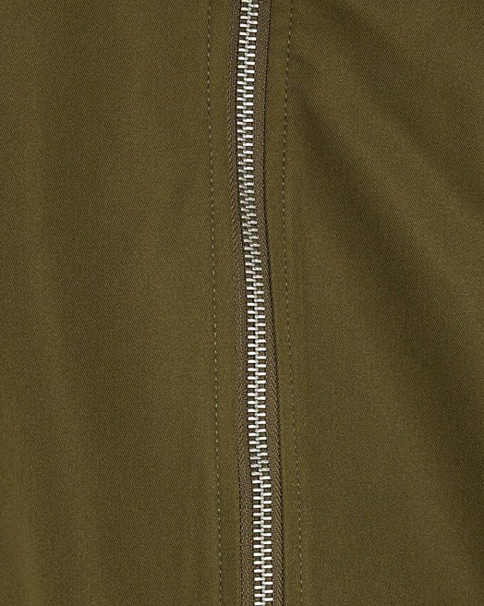 Khaki Belted Bubble Hem Jacket