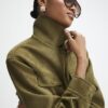 Khaki Belted Faux Suede Belted Jacket