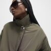 Khaki Bubble Hem Jacket