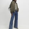 Khaki Bubble Hem Jacket