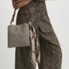 Khaki chain print scarf