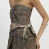 Khaki chain print scarf