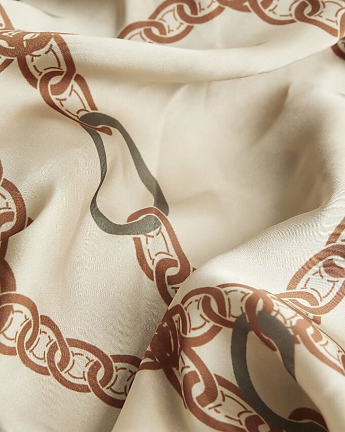 Khaki chain print scarf