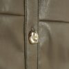Khaki Faux Leather Midi Shirt Dress