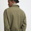 Khaki Faux Suede Bomber Jacket