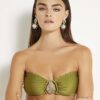 Khaki Hardware Bandeau Bikini Top
