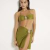 Khaki Hardware Bandeau Bikini Top