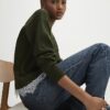 Khaki Lace Hem Jumper