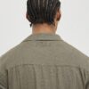Khaki Linen Blend Revere Collared Shirt