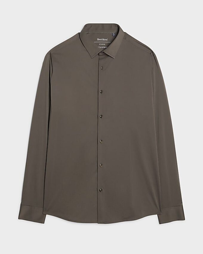 Khaki Muscle Fit Shirt
