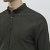 Khaki Muscle Fit Textured Shirt